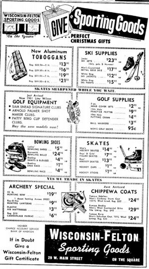 Wisconsin State Journal toy ads: 1960s